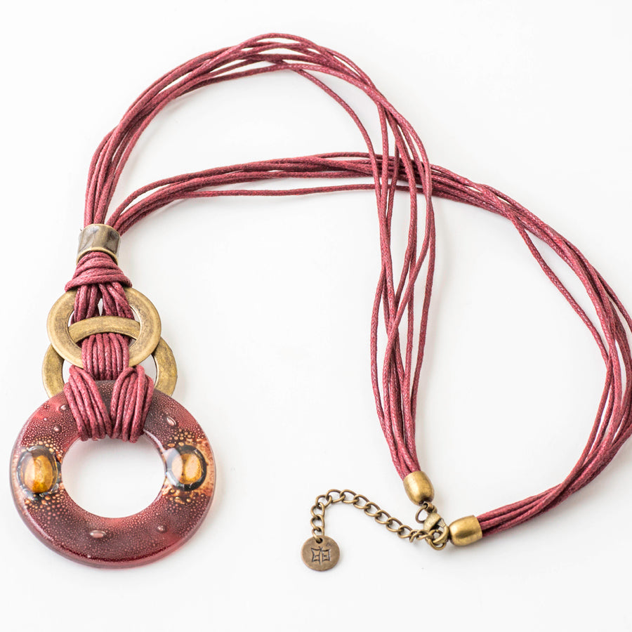 ziggy necklace burgundy