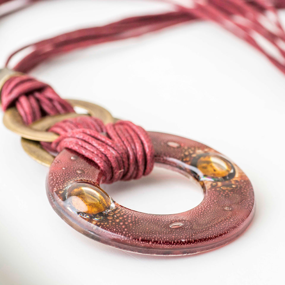 ziggy necklace burgundy - 0