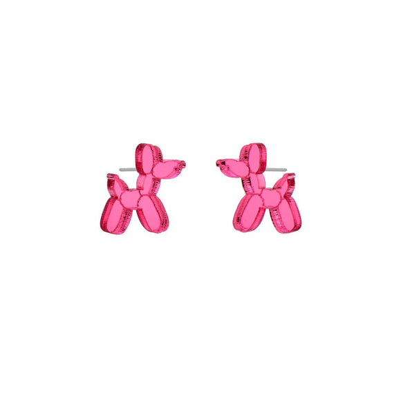 balloon dog earrings pink - JOYasForYou