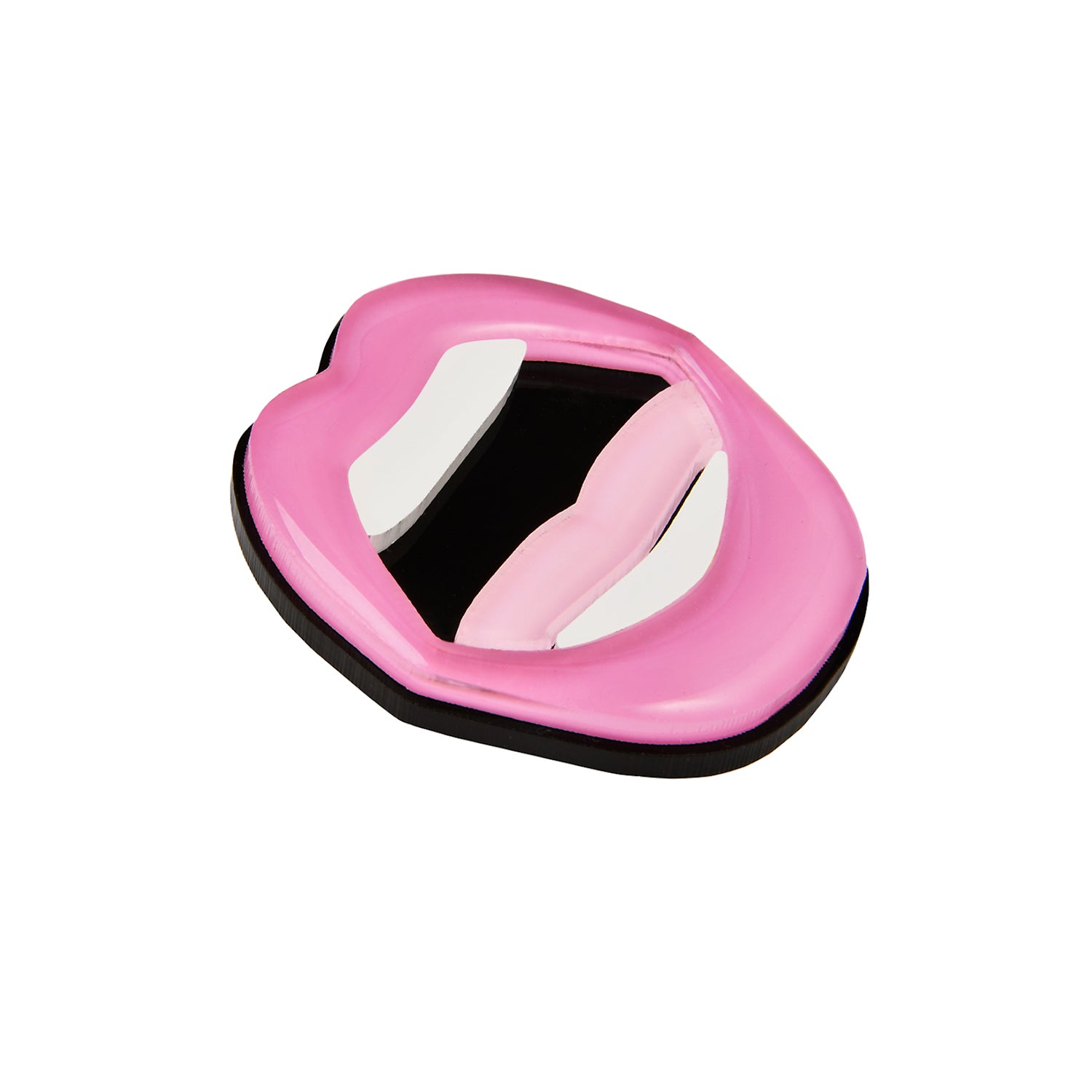 Open Mouth Pin Brooch in Pink | Handcrafted Russian Plexiglass Accessory - 0