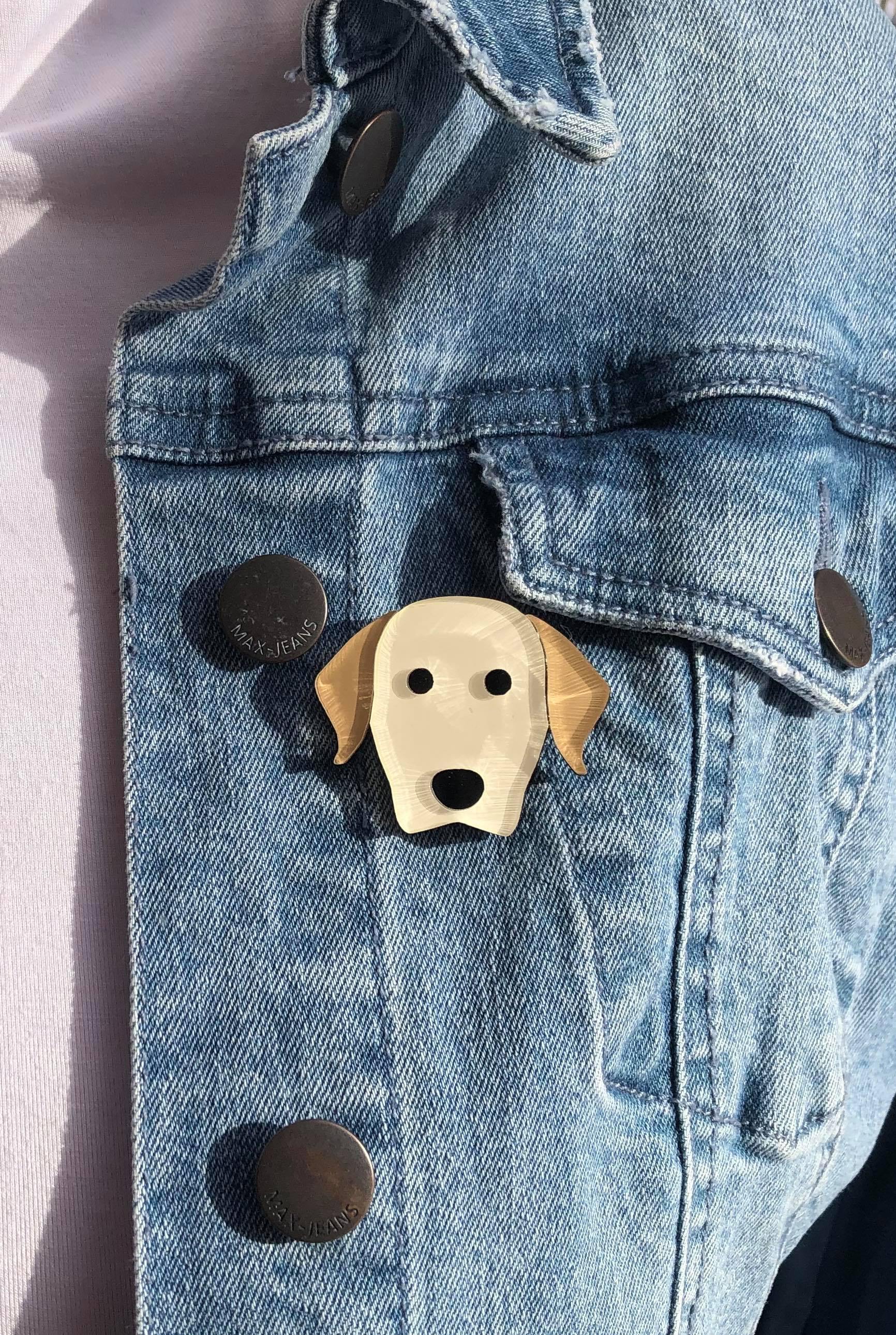 golden retriever pin beige - JOYasForYou