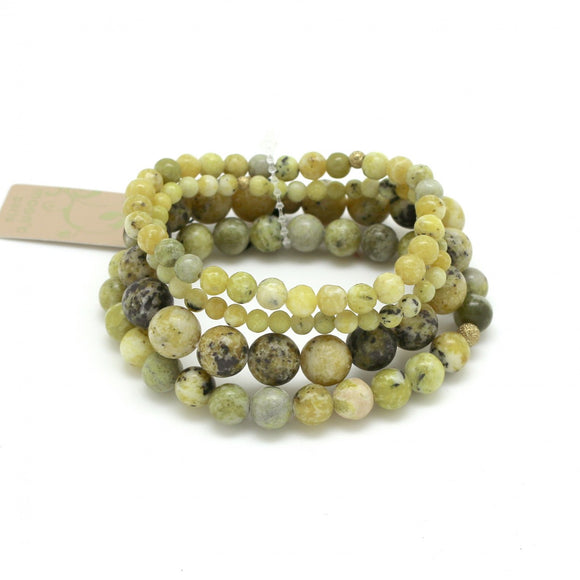 Moon C Green Jasper Stretch Bracelet For Women