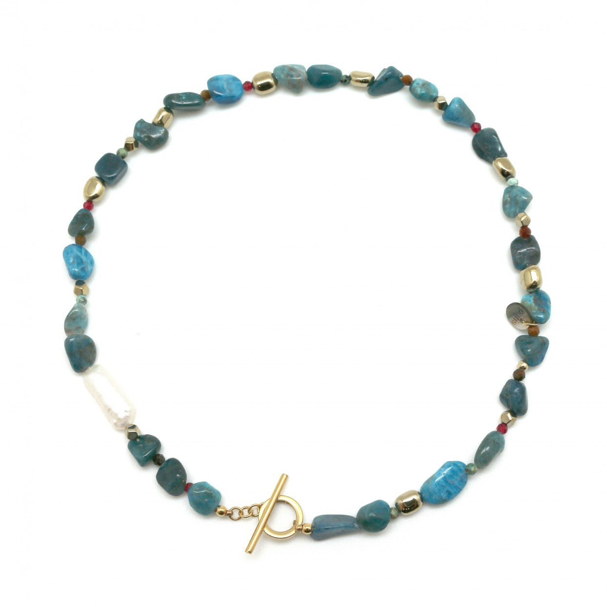 Habana Paris Blue Apatite Pearl Short Necklace