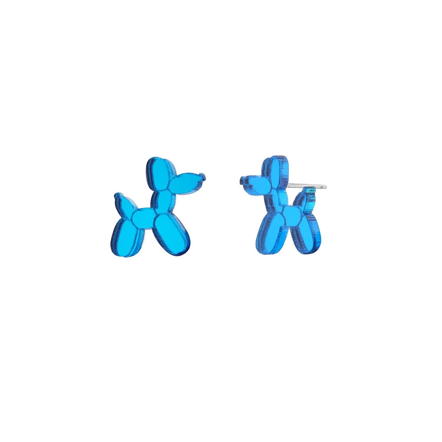 balloon dog earrings blue - JOYasForYou