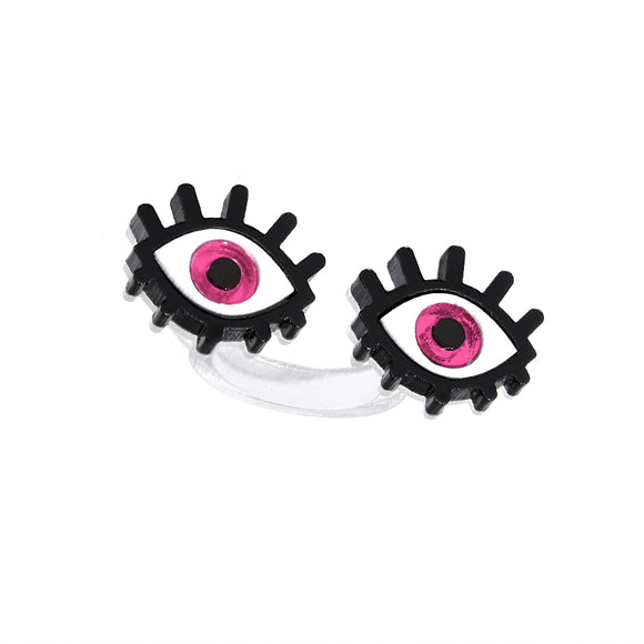 Pink Eyes Ring | Striking Plexiglass Fashion Statement from Russia
