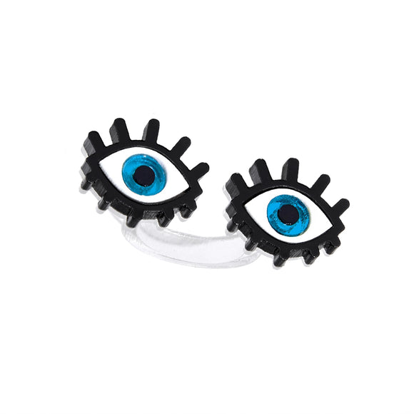 Blue Eyes Ring | Captivating Plexiglass Accessory from Russia