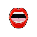 Open Mouth Red Pin Brooch | Bold Plexiglass Accessory from Russia-1