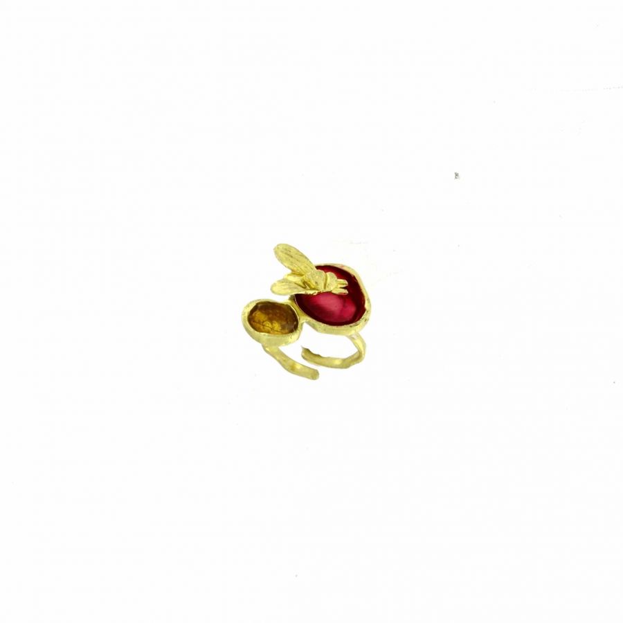 Kalliope Bee Ring | Brass & Enamel | Greece