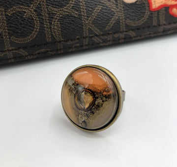 Cristalida Adjustable Size Ring | Beige, Orange