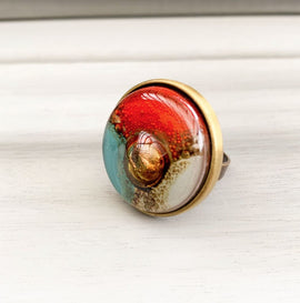 Cristalida Red Fused Glass Ring