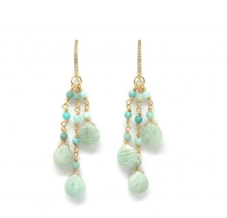 light blue gemstone dangles