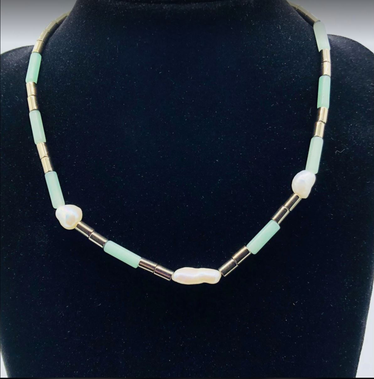 Habana Paris Short Amazonite Hematite Necklace - 0