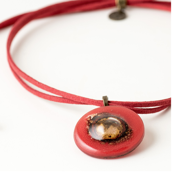 annie necklace red adjustable length - JOYasForYou