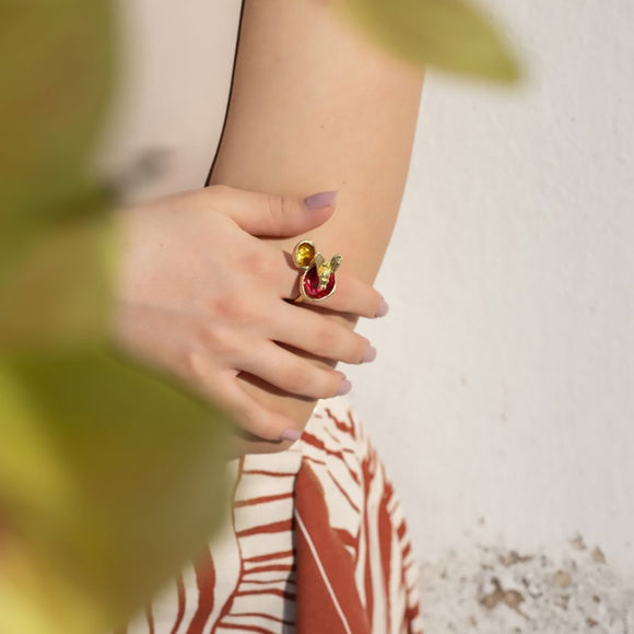 Kalliope Bee Ring | Brass & Enamel | Greece