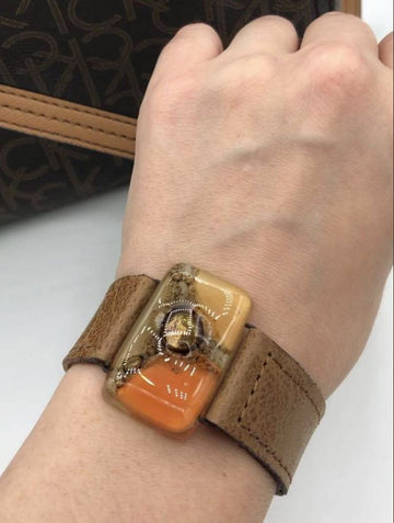 Cristalida Beige Leather Bracelet For Women | Unique Jewelry - 0