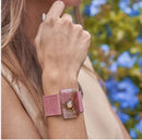 Cristalida Pink Leather Bracelet | 3 cm-2