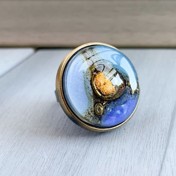 Cristalida Vibrant Blue Glass Ring