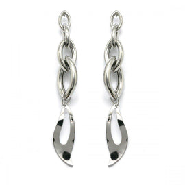 Habana Paris Drop Chain Earrings For Women / Brass / Silver Color / Fashion Jewelry - JOYasForYou