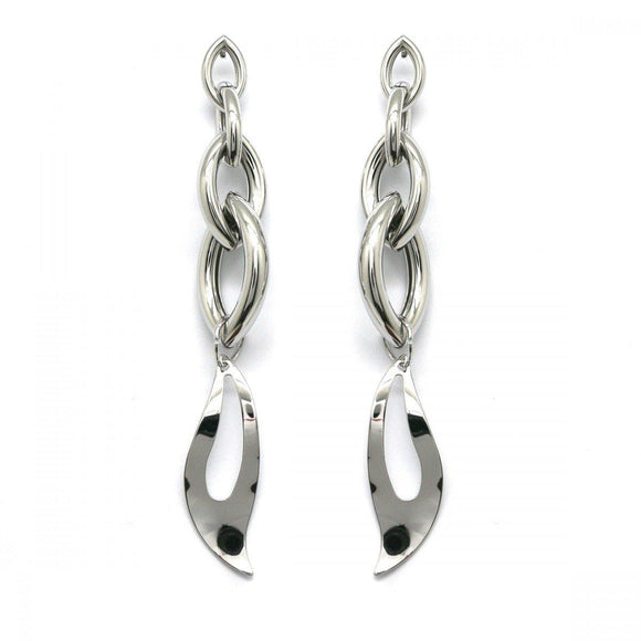 Habana Paris Drop Chain Earrings For Women / Brass / Silver Color / Fashion Jewelry - JOYasForYou