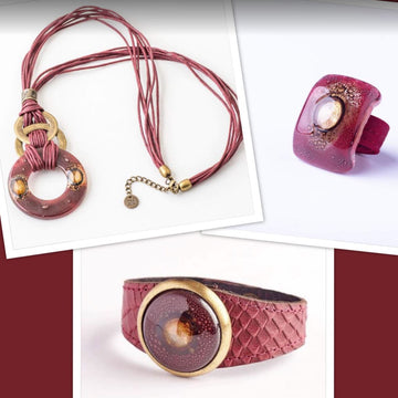 Cristalida Elegant Burgundy Jewelry Set