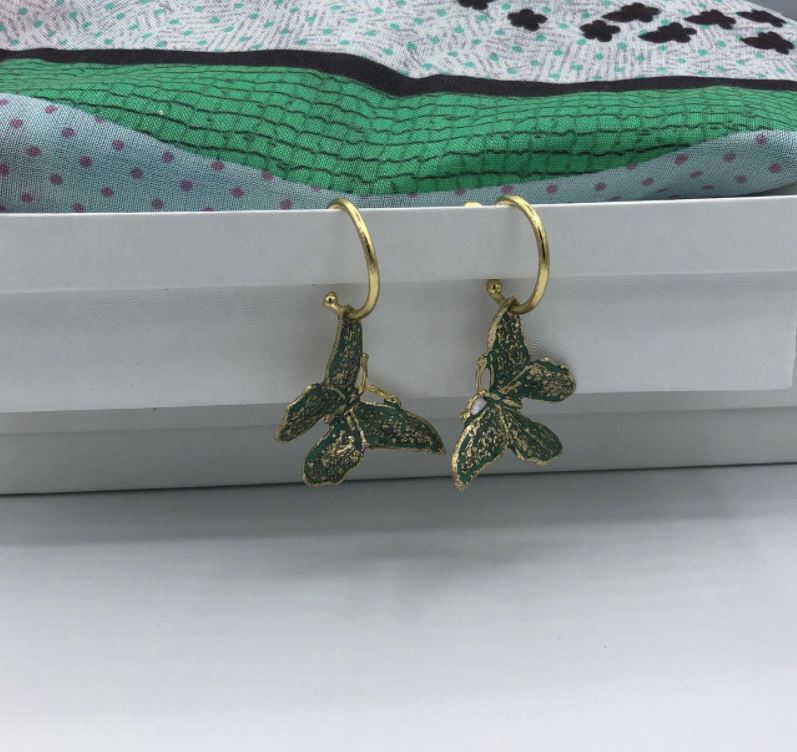 Kalliope Butterfly Hoop Earrings | Greek Crafted