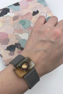 Cristalida Fashion Bracelet | Grey & Beige Fused Glass from Argentina-2