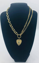 Habana Paris Chain Necklace / Stainless Steel, African Turquoise / Heart Sun Pendant - JOYasForYou