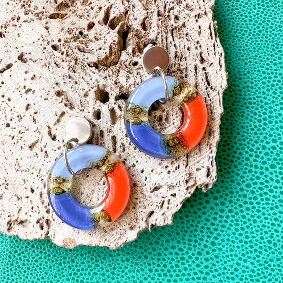 Cristalida Fused Glass Donut Earrings