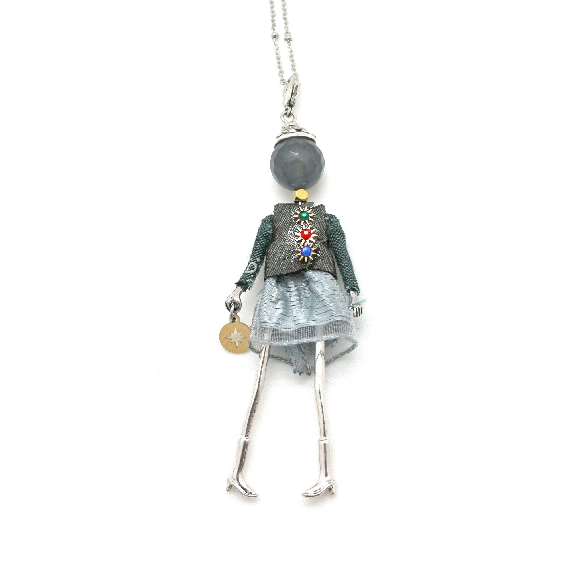 Moon C Small Grey Doll Pendant 3 Inches