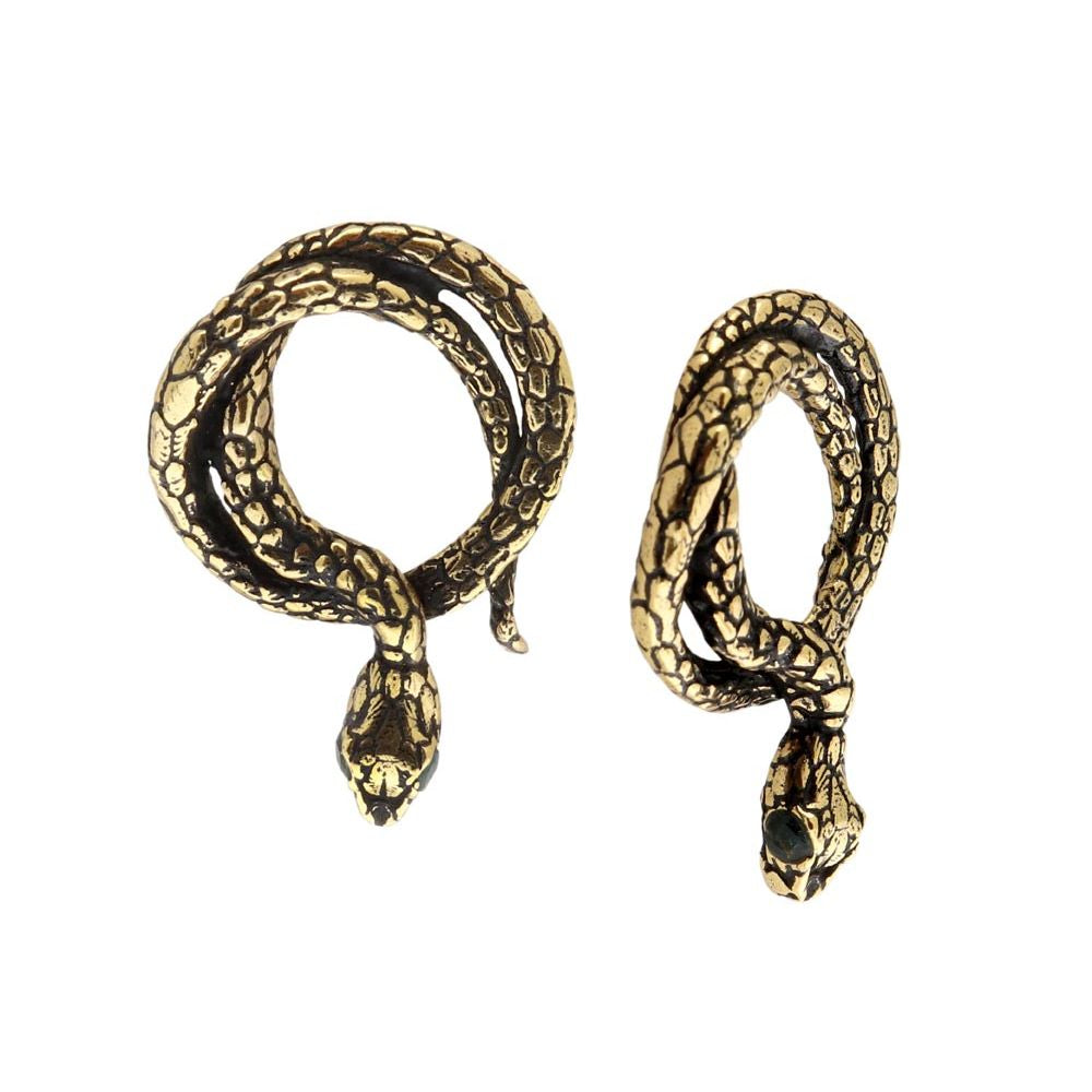 Alcozer Snake Earrings | Emerald May Birthstone - 0