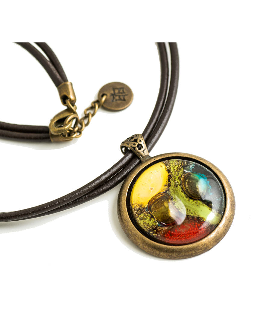 tatiana necklace black green yellow red - 0