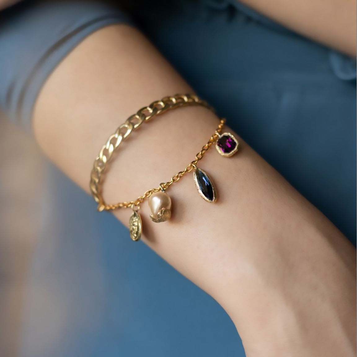 Kalliope Charm Cuff: Handcrafted Elegance from Greece