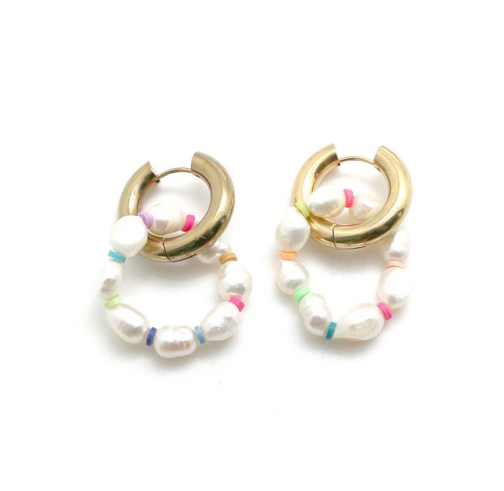 Habana Paris Pearl Earrings Huggies