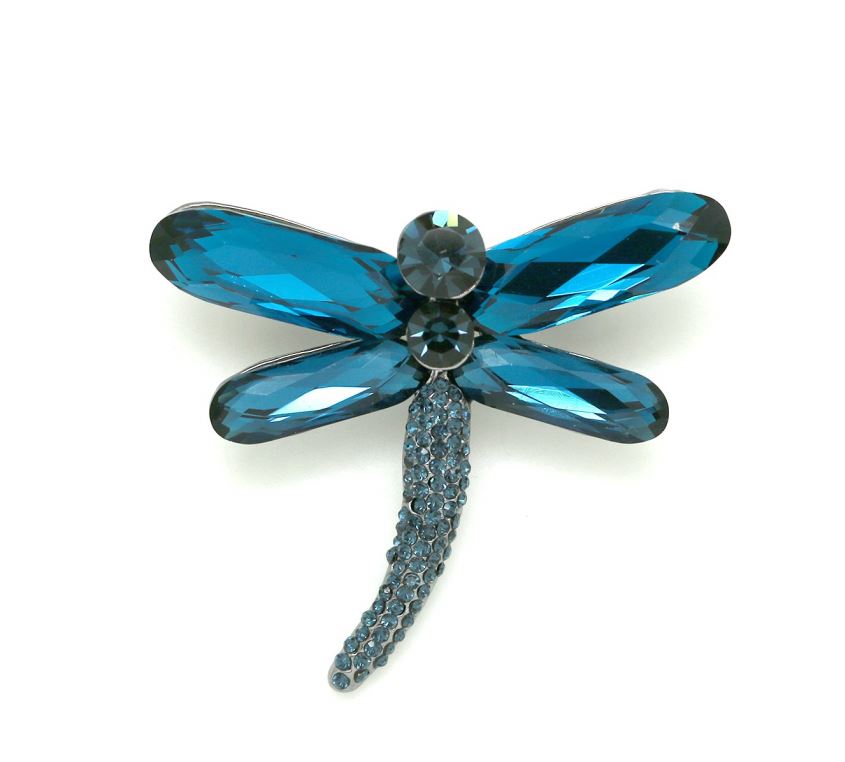 Moon C Blue Dragonfly Brooch