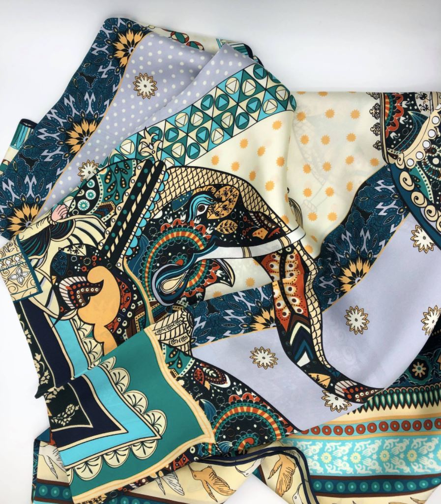 Elephant Silk Scarf for Women: Versatile Fashion Accessory - 0