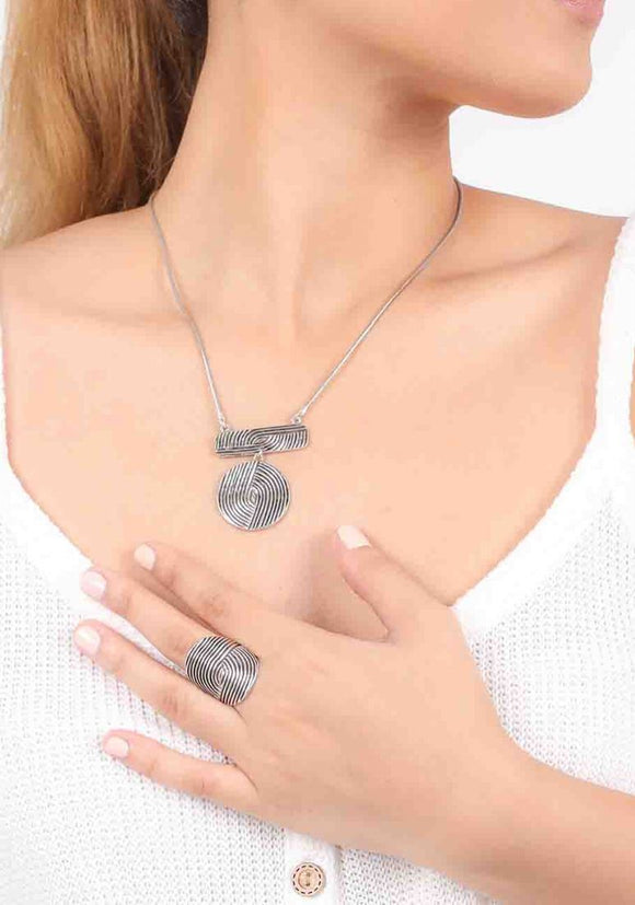 Ori Tao Infinity Silver Fashion Jewelry Set - French Brass Duo