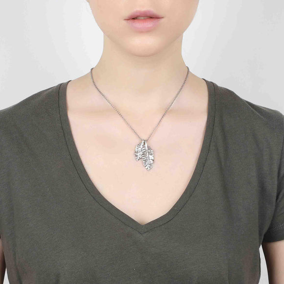 costume jewelry set fern leaf necklace bracelet ring - JOYasForYou