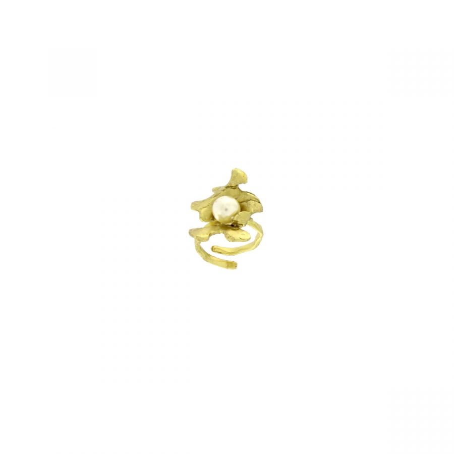 Kalliope Pearl Ring: Adjustable Greece Fashion Jewelr - 0