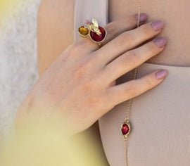 Kalliope Bee Ring | Brass & Enamel | Greece - 0