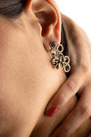 Alcozer Honeycomb Earrings | Swarovski, Garnets-2