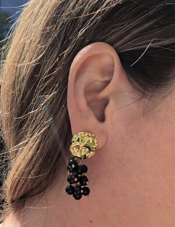 Habana Paris Blue Sandstone Grape Earrings - 0