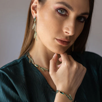 Kalliope Emerald Green Swarovski Bracelet | Made in Greece - 0