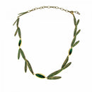 Emerald Leaf Necklace | Greek Handcrafted Elegance-1