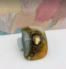 Cristalida Grey & Beige Fashion Ring: Handcrafted Argentine Jewelry-2