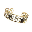 Alcozer Honeycomb Cuff Bracelet With Gemstones-2