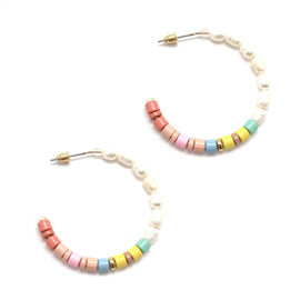 Habana Paris Hoop Pearl Earrings