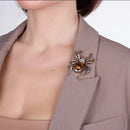 Moon C Tiger Eye Spider Brooch-2