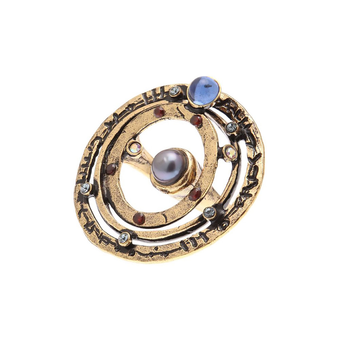 planet galaxy ring with pearl