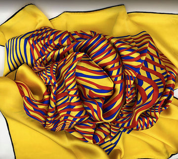 Large Yellow Silk Scarf for Women | Versatile Fashion Accessory
