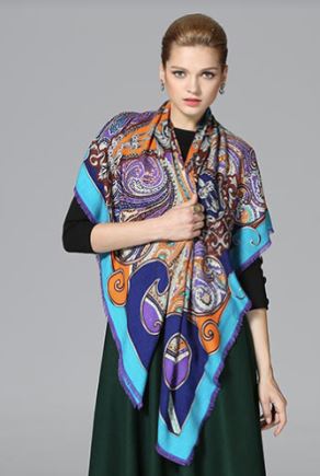 Bright Multicolor Wool Shawl for Women | Warm & Stylish Accessory